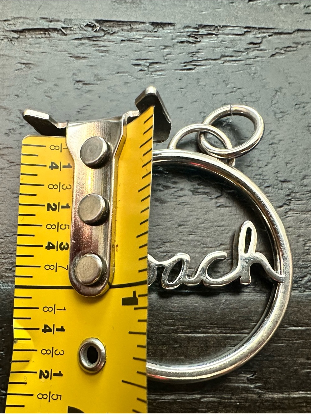 Coach Y2K Silver Script Logo Key Ring Charm - Picture 2 of 3